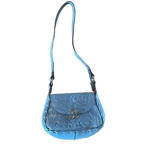 Patricia Nash Rose Tooling Collection Micaela Floral Leather Shoulder Bag